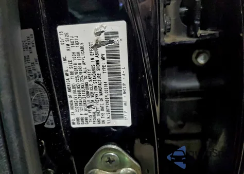 2015 Honda Crosstour Exl z USA, uszkodzony, nr VIN 5J6TF2H59FL003164